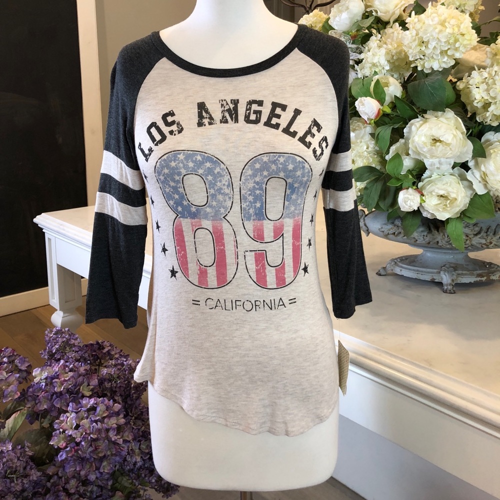 NWT Rebellious One LA Baseball Tee